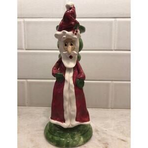 Santa Claus Christmas candlestick holder The Clayton Dickson Co. Canada 9”